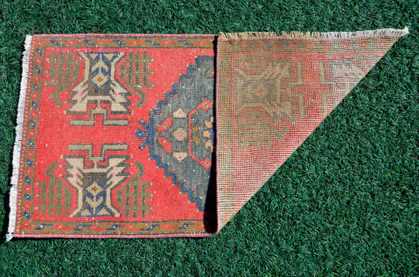 Natural Turkish Vintage small area rug doormat for home decor, bathroom rug, area oushak rug bathroom mat kitchen ru  kilim rug, rug 3.1X1.6, 665813