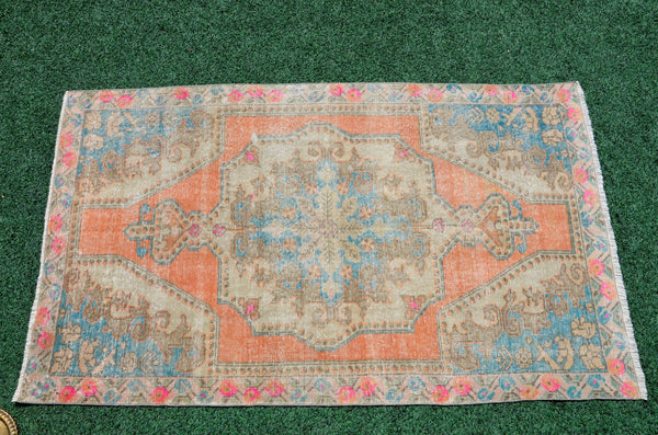 Natural oushak Turkish rug for home decor, Vintage rug, area rug boho rug bedroom rug kitchen rug bathroom rug kilim rugs handmade, rugs 4x7, 666310