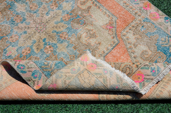 Natural oushak Turkish rug for home decor, Vintage rug, area rug boho rug bedroom rug kitchen rug bathroom rug kilim rugs handmade, rugs 4x7, 666310