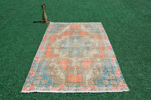 Natural oushak Turkish rug for home decor, Vintage rug, area rug boho rug bedroom rug kitchen rug bathroom rug kilim rugs handmade, rugs 4x7, 666310