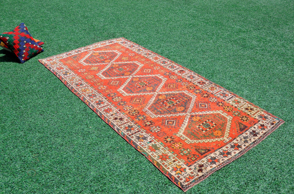 Turkish Natural oushak rug for home decor, Vintage rug, area rug boho rug bedroom rug kitchen rug bathroom rug kilim rugs handmade, rugs 4x8, 666311