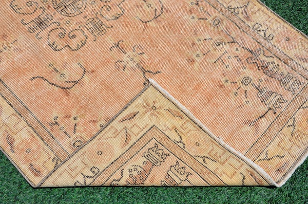 Oushak Natural Turkish rug for home decor, Vintage rug, area rug boho rug bedroom rug kitchen rug bathroom rug kilim rugs handmade, rugs 4x7, 666316