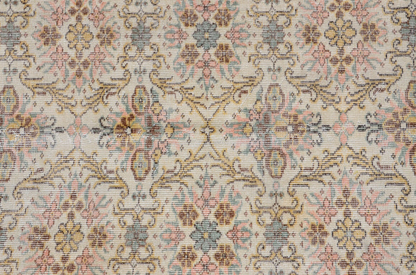 Oushak Natural Turkish rug for home decor, Vintage rug, area rug boho rug bedroom rug kitchen rug bathroom rug kilim rugs handmade, rugs 4x8, 666320