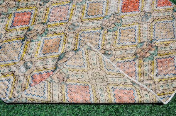 Unique Natural oushak Turkish rug for home decor, Vintage rug, area rug boho rug bedroom rug kitchen rug kilim rugs handmade, rugs 4x6, 666325