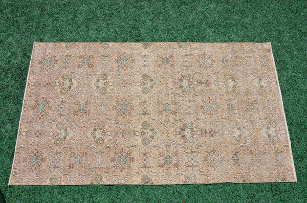 Handmade Natural oushak Turkish rug for home decor, Vintage rug, area rug boho rug bedroom rug kitchen rug bathroom rug kilim rugs, rugs 4x7, 666326