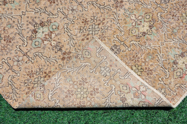 Handmade Natural oushak Turkish rug for home decor, Vintage rug, area rug boho rug bedroom rug kitchen rug bathroom rug kilim rugs, rugs 4x7, 666326
