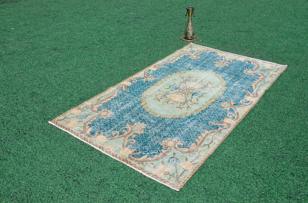 Oushak Natural Turkish rug for home decor, Vintage rug, area rug boho rug bedroom rug kitchen rug bathroom rug kilim rugs handmade, rugs 4x7, 666327