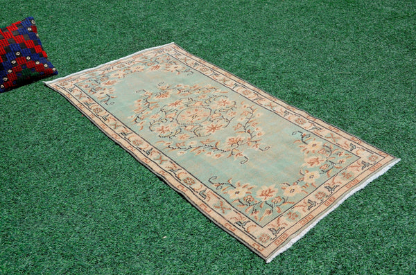 Handmade Natural oushak Turkish rug for home decor, Vintage rug, area rug boho rug bedroom rug kitchen rug bathroom rug kilim rugs, rugs 3x6, 666335