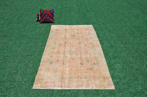 Handmade Natural oushak Turkish rug for home decor, Vintage rug, area rug boho rug bedroom rug kitchen rug bathroom rug kilim rugs, rugs 3x7, 666342