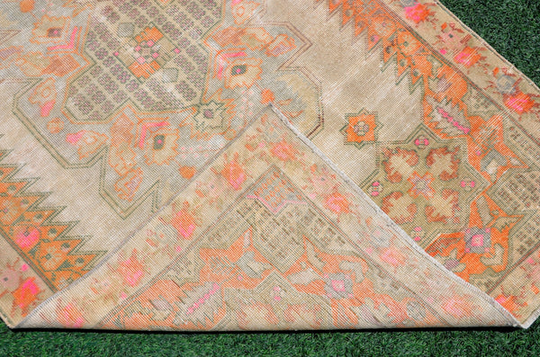 Unique Natural oushak Turkish rug for home decor, Vintage rug, area rug boho rug bedroom rug kitchen rug kilim rugs handmade, rugs 4x7, 666343