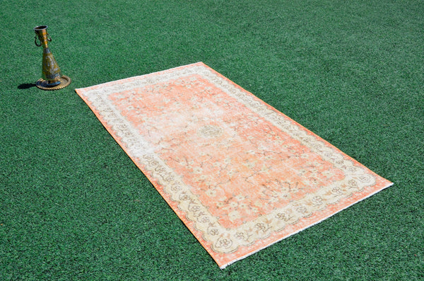 Turkish Natural oushak rug for home decor, Vintage rug, area rug boho rug bedroom rug kitchen rug bathroom rug kilim rugs handmade, rugs 4x7, 666349