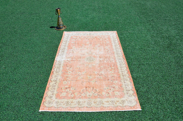 Turkish Natural oushak rug for home decor, Vintage rug, area rug boho rug bedroom rug kitchen rug bathroom rug kilim rugs handmade, rugs 4x7, 666349