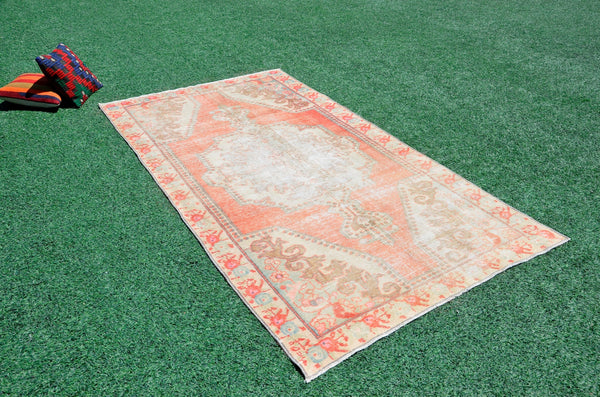 Turkish Natural oushak rug for home decor, Vintage rug, area rug boho rug bedroom rug kitchen rug bathroom rug kilim rugs handmade, rugs 5x8, 666353