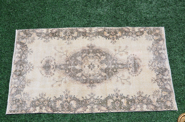 Oushak Natural Turkish rug for home decor, Vintage rug, area rug boho rug bedroom rug kitchen rug bathroom rug kilim rugs handmade, rugs 4x7, 666360