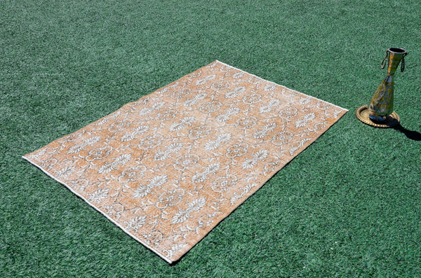 Oushak Natural Turkish rug for home decor, Vintage rug, area rug boho rug bedroom rug kitchen rug bathroom rug kilim rugs handmade, rugs 3x5, 666363