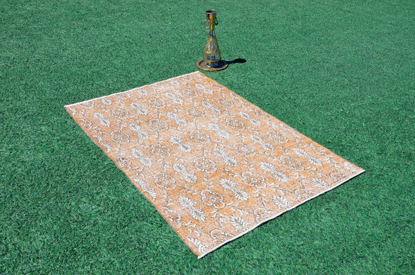 Oushak Natural Turkish rug for home decor, Vintage rug, area rug boho rug bedroom rug kitchen rug bathroom rug kilim rugs handmade, rugs 3x5, 666363