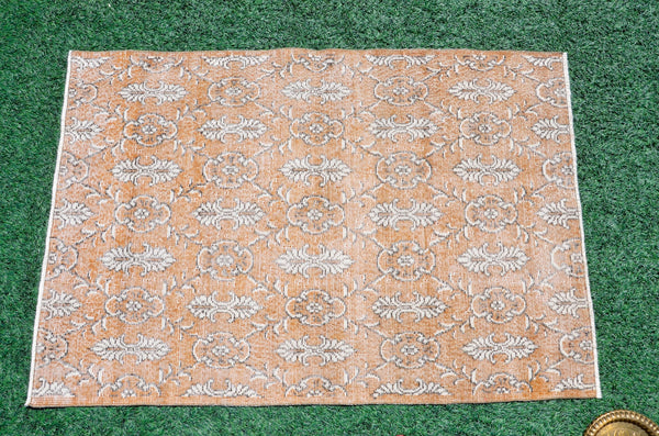 Oushak Natural Turkish rug for home decor, Vintage rug, area rug boho rug bedroom rug kitchen rug bathroom rug kilim rugs handmade, rugs 3x5, 666363