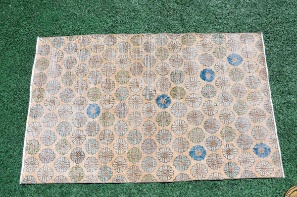 Oushak Natural Turkish rug for home decor, Vintage rug, area rug boho rug bedroom rug kitchen rug bathroom rug kilim rugs handmade, rugs 4x6, 666364