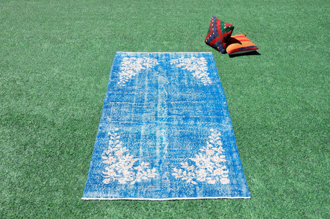 Handmade Natural oushak Turkish rug for home decor, Vintage rug, area rug boho rug bedroom rug kitchen rug bathroom rug kilim rugs, rugs 4x7, 666365