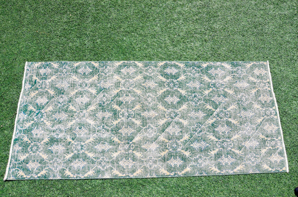 Oushak Natural Turkish rug for home decor, Vintage rug, area rug boho rug bedroom rug kitchen rug bathroom rug kilim rugs handmade, rugs 3x7, 666367