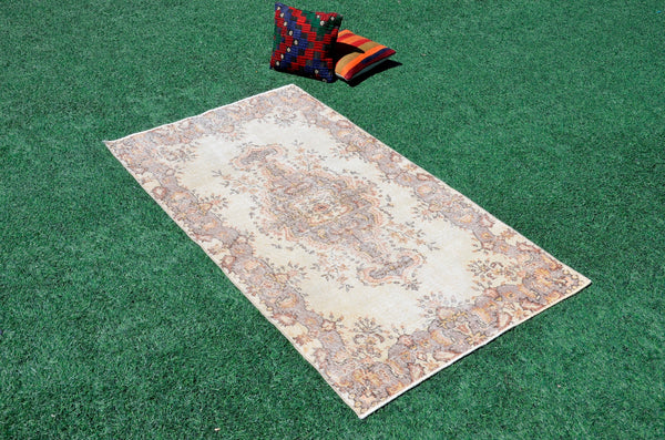 Turkish Natural oushak rug for home decor, Vintage rug, area rug boho rug bedroom rug kitchen rug bathroom rug kilim rugs handmade, rugs 4x6, 666368
