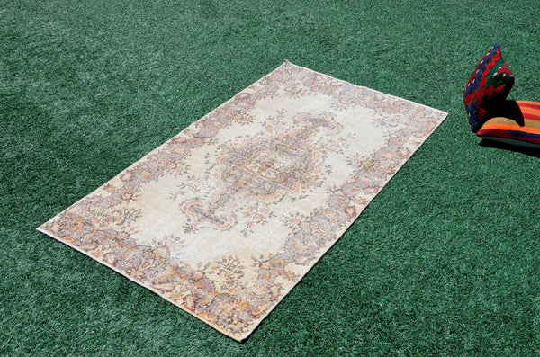 Turkish Natural oushak rug for home decor, Vintage rug, area rug boho rug bedroom rug kitchen rug bathroom rug kilim rugs handmade, rugs 4x6, 666368