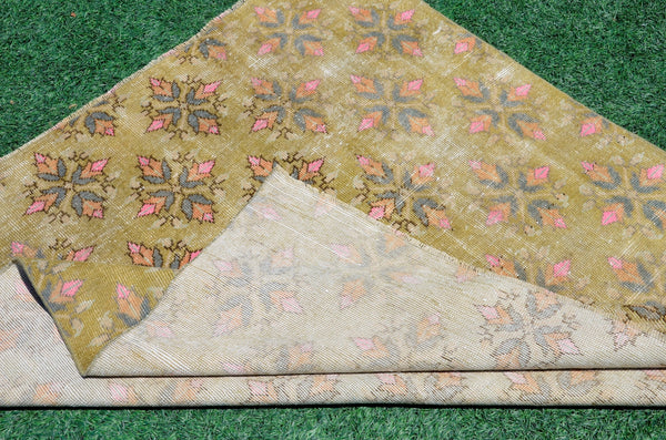 Oushak Natural Turkish rug for home decor, Vintage rug, area rug boho rug bedroom rug kitchen rug bathroom rug kilim rugs handmade, rugs 5x5, 666370
