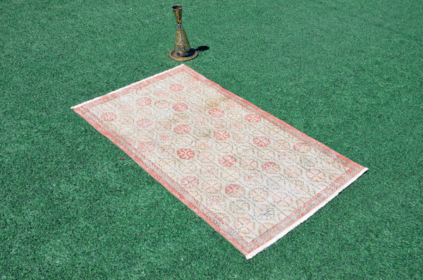 Handmade Natural oushak Turkish rug for home decor, Vintage rug, area rug boho rug bedroom rug kitchen rug bathroom rug kilim rugs, rugs 3x6, 666372