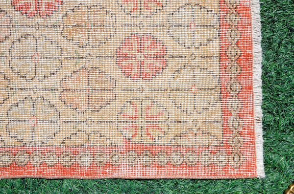 Handmade Natural oushak Turkish rug for home decor, Vintage rug, area rug boho rug bedroom rug kitchen rug bathroom rug kilim rugs, rugs 3x6, 666372