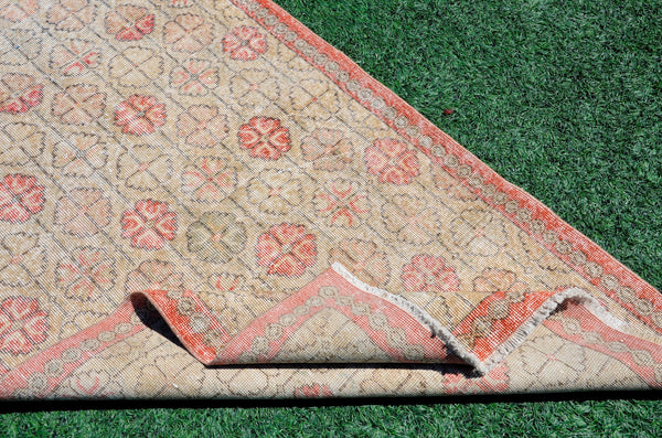 Handmade Natural oushak Turkish rug for home decor, Vintage rug, area rug boho rug bedroom rug kitchen rug bathroom rug kilim rugs, rugs 3x6, 666372