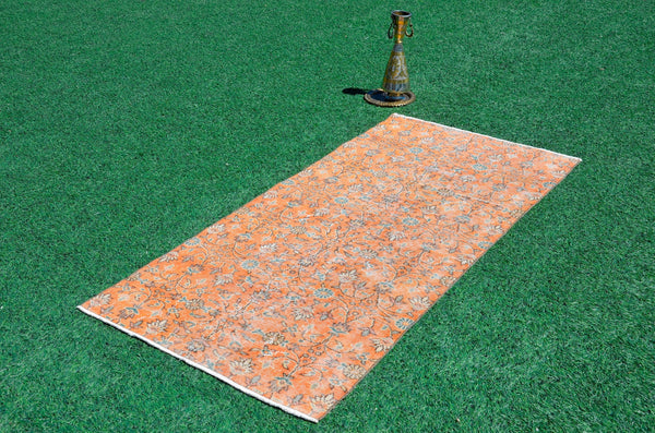 Handmade Natural oushak Turkish rug for home decor, Vintage rug, area rug boho rug bedroom rug kitchen rug bathroom rug kilim rugs, rugs 3x6, 666382