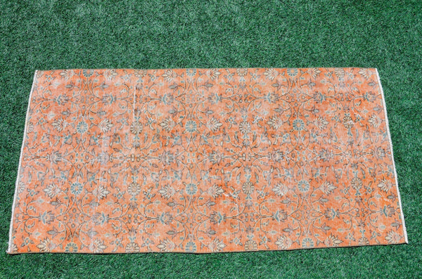 Handmade Natural oushak Turkish rug for home decor, Vintage rug, area rug boho rug bedroom rug kitchen rug bathroom rug kilim rugs, rugs 3x6, 666382