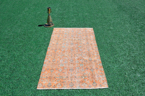 Handmade Natural oushak Turkish rug for home decor, Vintage rug, area rug boho rug bedroom rug kitchen rug bathroom rug kilim rugs, rugs 3x6, 666382