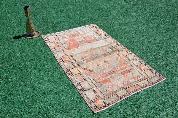 Anatolian Natural Turkish rug for home decor, Vintage rug, area rug boho bedroom rug kitchen rug bathroom rug kilim rugs handmade, rugs 3x5, 666383