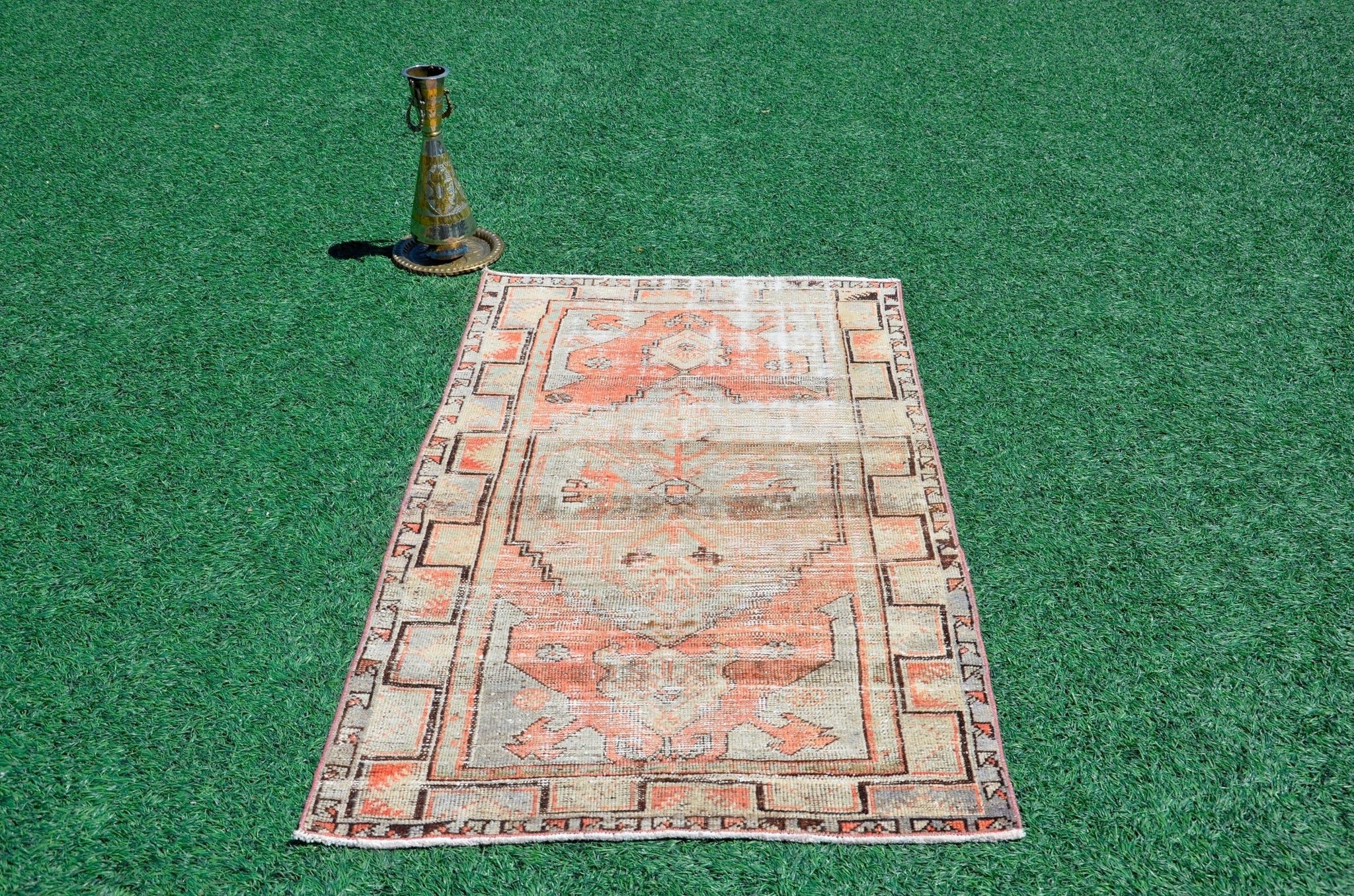 Anatolian Natural Turkish rug for home decor, Vintage rug, area rug boho bedroom rug kitchen rug bathroom rug kilim rugs handmade, rugs 3x5, 666383