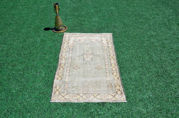 Small area Handmade Turkish Vintage rug for home decor, bathroom rug, area rug oushak rug boho rug kitchen rug  kilim rug door mat, rugs 2x4, 666459