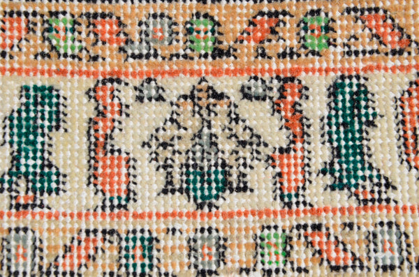 Small area Handmade Turkish Vintage rug for home decor, bathroom rug, area rug oushak rug boho rug kitchen rug  kilim rug door mat, rugs 2x5, 666460