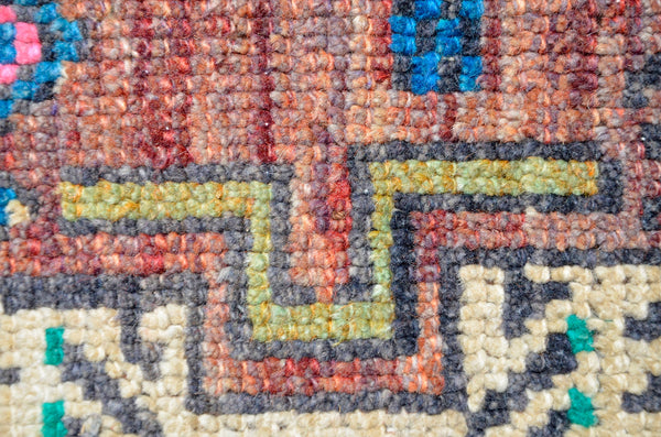 Handmade Turkish Vintage small area rug doormat for home decor, bathroom rug, area oushak rug bathroom mat kitchen kilim rug, rug 3.2x1.9, 665958