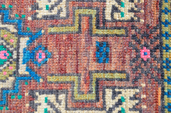 Handmade Turkish Vintage small area rug doormat for home decor, bathroom rug, area oushak rug bathroom mat kitchen kilim rug, rug 3.2x1.9, 665958