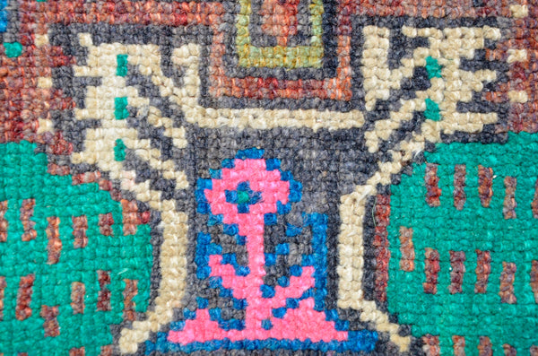 Handmade Turkish Vintage small area rug doormat for home decor, bathroom rug, area oushak rug bathroom mat kitchen kilim rug, rug 3.2x1.9, 665958