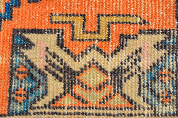 Natural Turkish Vintage small area rug doormat for home decor, bathroom rug, area oushak rug bathroom mat kitchen rug kilim rug, rug 3X1.4, 665960