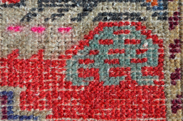 Natural Turkish Vintage small area rug doormat for home decor, bathroom rug, area oushak rug bathroom mat kitchen rug kilim rug, rug 3X1.6, 665992