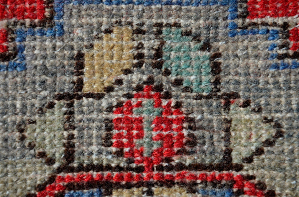 Handmade Turkish Vintage small area rug doormat for home decor, bathroom rug, area oushak rug bathroom mat kitchen kilim rug, rug 3x1.5, 665993