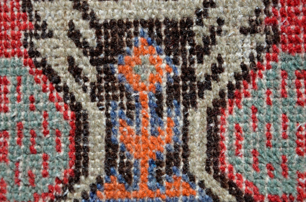 Handmade Turkish Vintage small area rug doormat for home decor, bathroom rug, area oushak rug bathroom mat kitchen kilim rug, rug 3x1.5, 665993