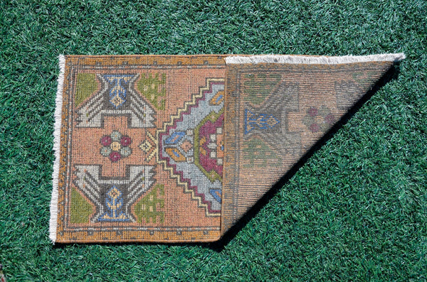 Handmade Turkish Vintage small area rug doormat for home decor, bathroom rug, area oushak rug bathroom mat kitchen kilim rug, rug 2.9x1.6, 665996