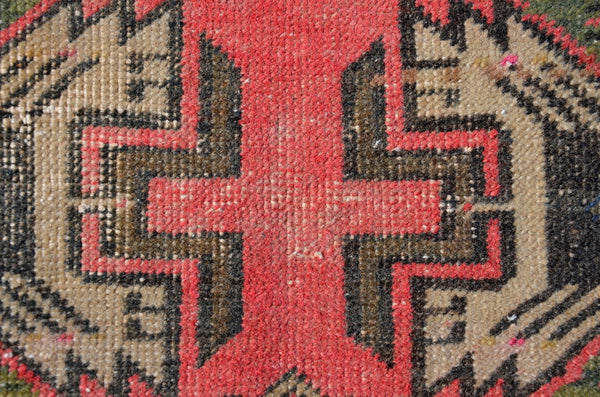Handmade Turkish Vintage small area rug doormat for home decor, bathroom rug, area oushak rug bathroom mat kitchen kilim rug, rug 3.2x1.7, 665998