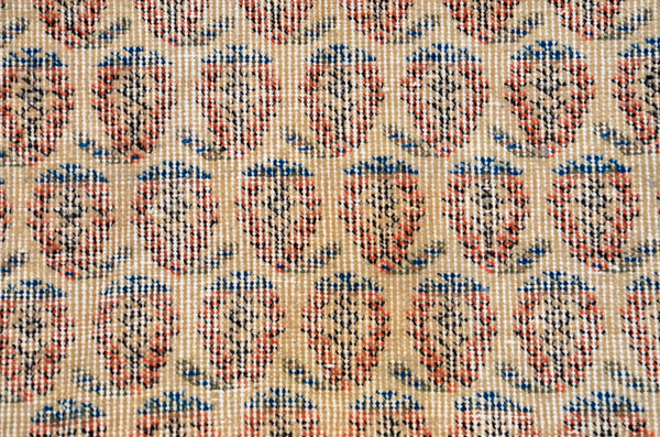 Handmade Turkish Vintage small area rug doormat for home decor, bathroom rug, area oushak rug bathroom mat kitchen kilim rug, rug 3.4x1.2, 666036