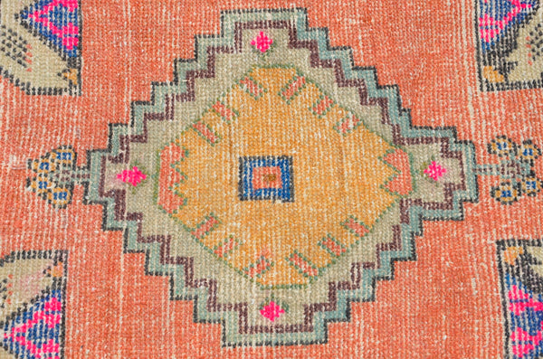 Handmade Turkish Vintage small area rug doormat for home decor, bathroom rug, area oushak rug bathroom mat kitchen kilim rug, rug 3.5x1.7, 666506
