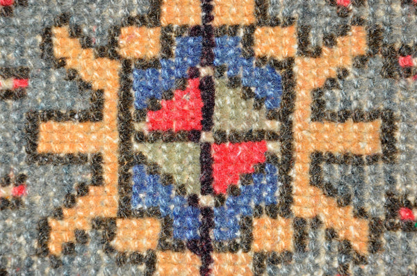 Handmade Turkish Vintage small area rug doormat for home decor, bathroom rug, area oushak rug bathroom mat kitchen kilim rug, rug 3x1.6, 666508