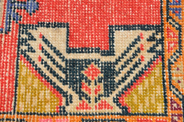 Natural Turkish Vintage small area rug doormat for home decor, bathroom rug, area oushak rug bathroom mat kitchen rug kilim rug, rug 3.3X1.6, 666510